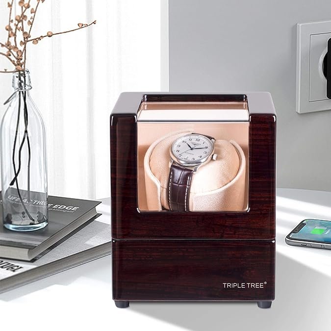 Wood Grain Single Watch Winder – view 7