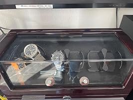 Carica orologi per 6 orologi, scocca in legno, alimentata da un motore giapponese
