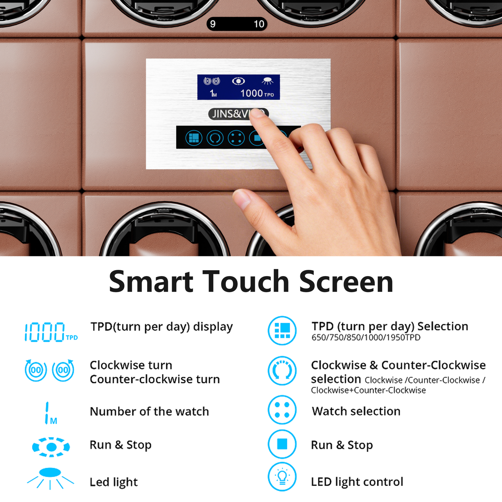48 Watch Winder Safe with Fingerprint Lock – view 10