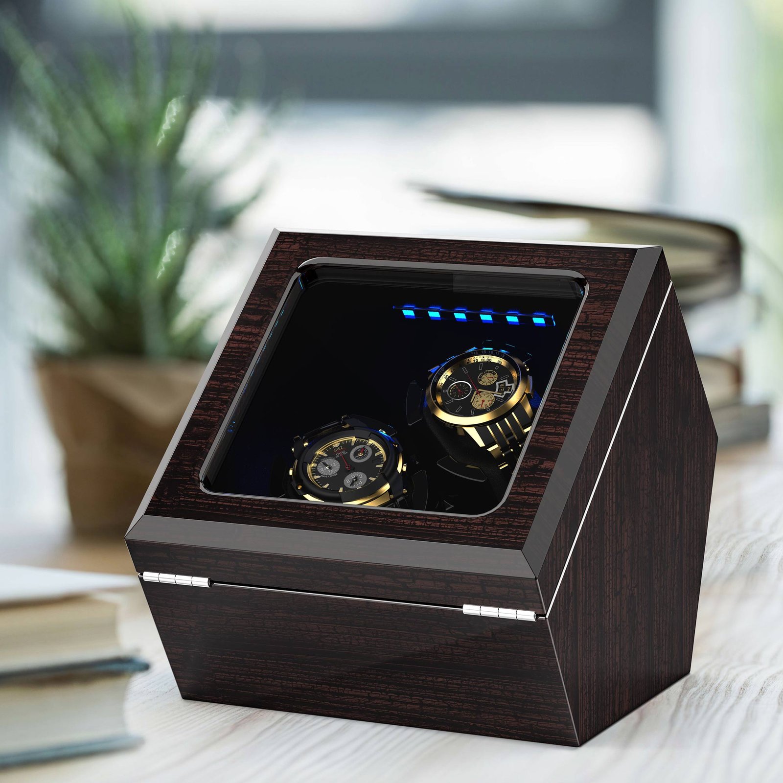 Double Watch Winder with Blue LED Light – view 7