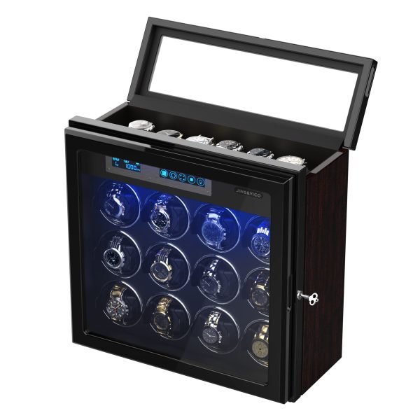 12 Watch Winder for Automatic Watches with 6 Storage Spaces, Watch Winder Box in Wooden Shell, Ultra-Silence Motor