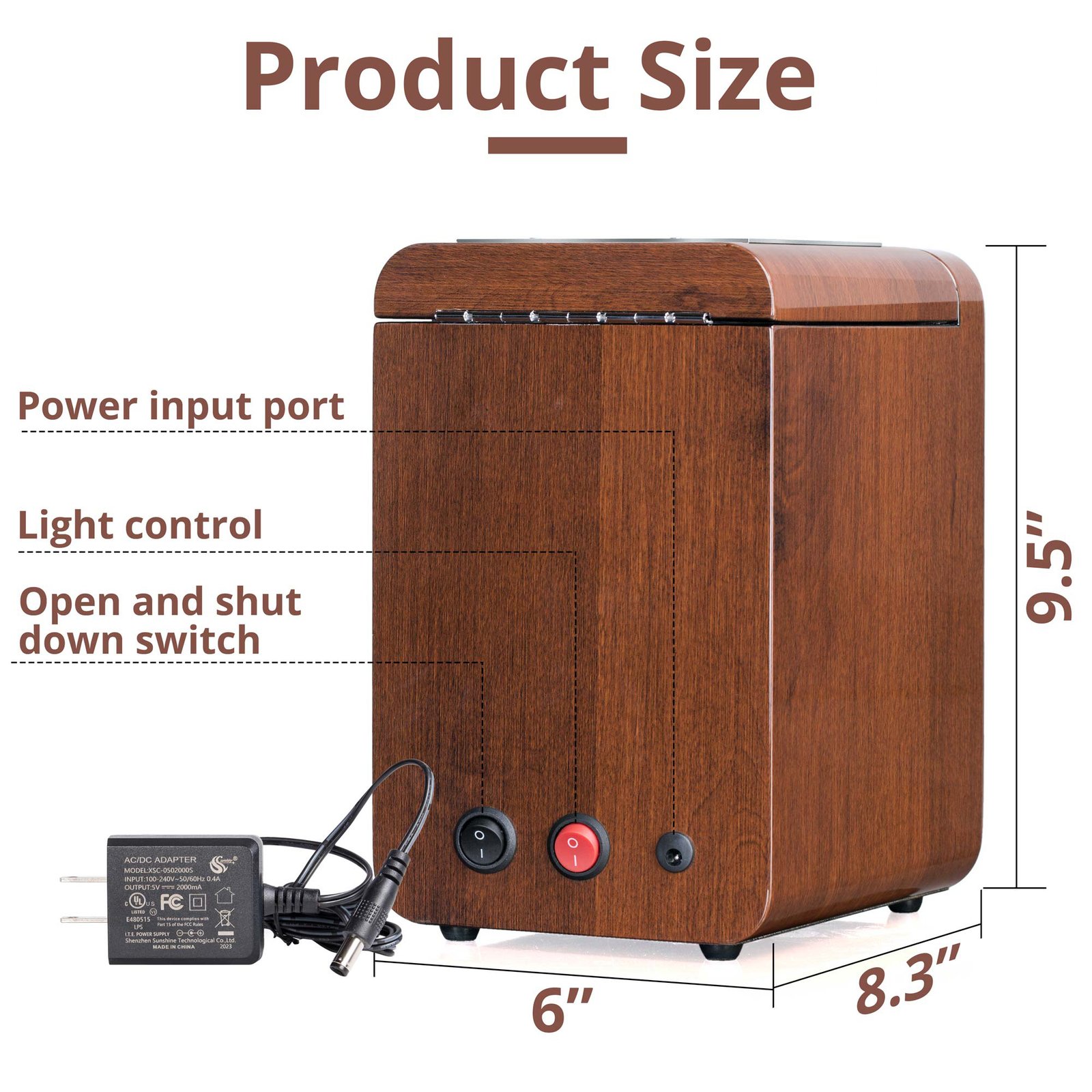 LUKDOF Automatic Watch Winder with Quiet Running Motor, High-Gloss Piano Lacquer, Walnut - Image 7