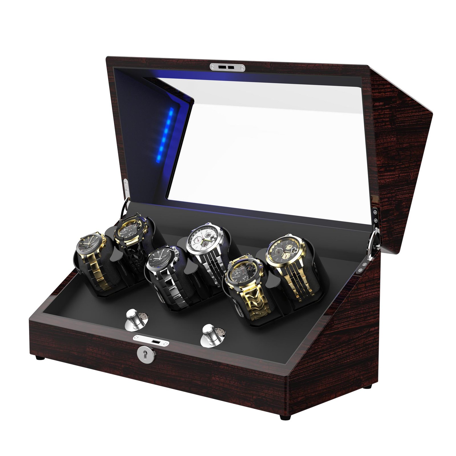 TRIPLE TREE Watch Winder with 6 Winder Space, Wooden Shell, Powered by Japanese Motor - Image 4