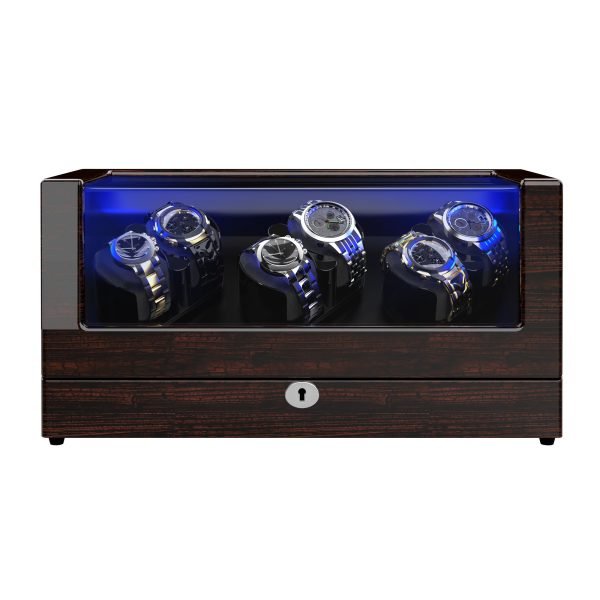 TRIPLE TREE Watch Winder with 6 Winder Space, Wooden Shell, Powered by Japanese Motor