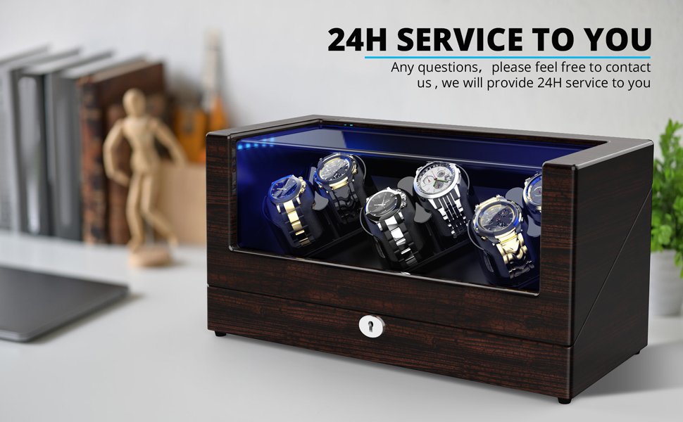 TRIPLE TREE Watch Winder with 6 Winder Space, Wooden Shell, Powered by Japanese Motor - Image 2