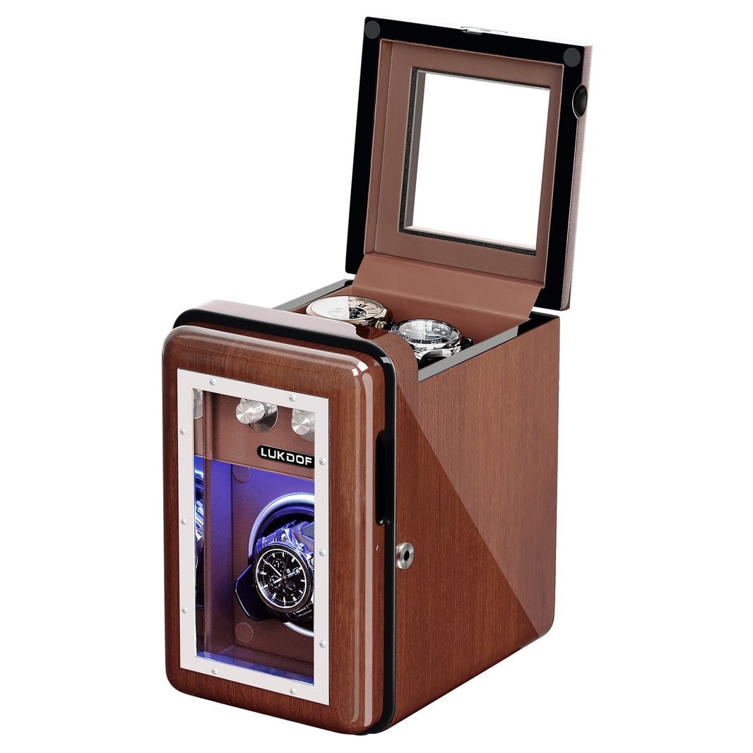 Single and double wooden automatic watch winder for a new collector