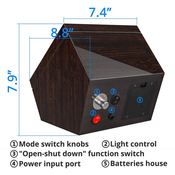 High-End Automatic Watch Winder with Quiet Motor, Blue LED Light, Adjustable Rotation Modes, Flexible Pillow & Dual Power Supply - Image 3