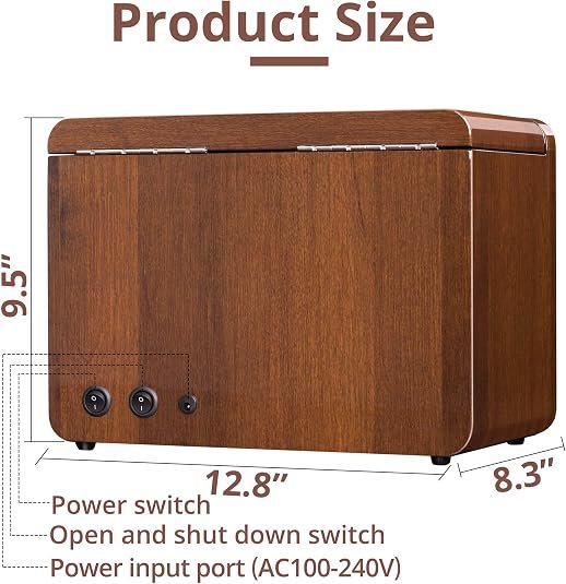 Automatic Watch Winder with 3 Quiet Motors, LCD Screen Display, 4 Watch Storage Compartments, Built-in Lighting, and 5 Adjustable Upgraded Watch Pillows, Walnut Wood Finish - Image 6