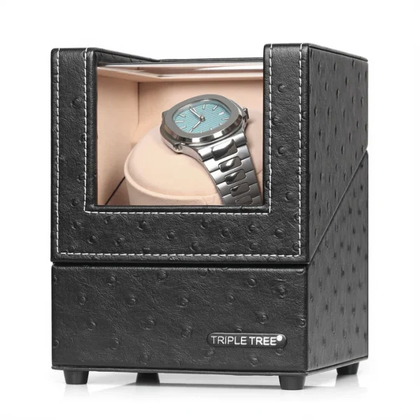 Single Watch Winder with Plush Watch Pillow, Multiple Running Mode