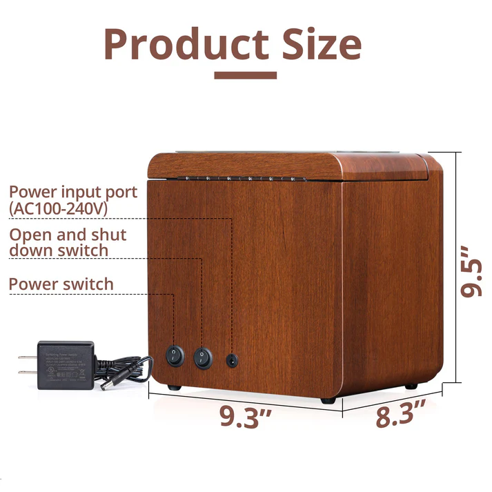 Automatic Watch Winder with Quiet Motor, Built-in Light & Adjustable Watch Pillows – Walnut Finish - Image 6