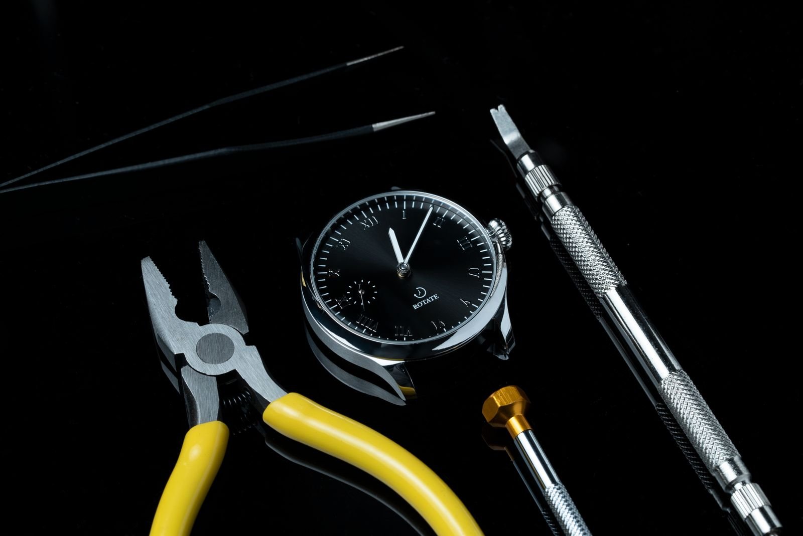 Luxury wristwatch and storage box arranged in a display setting
