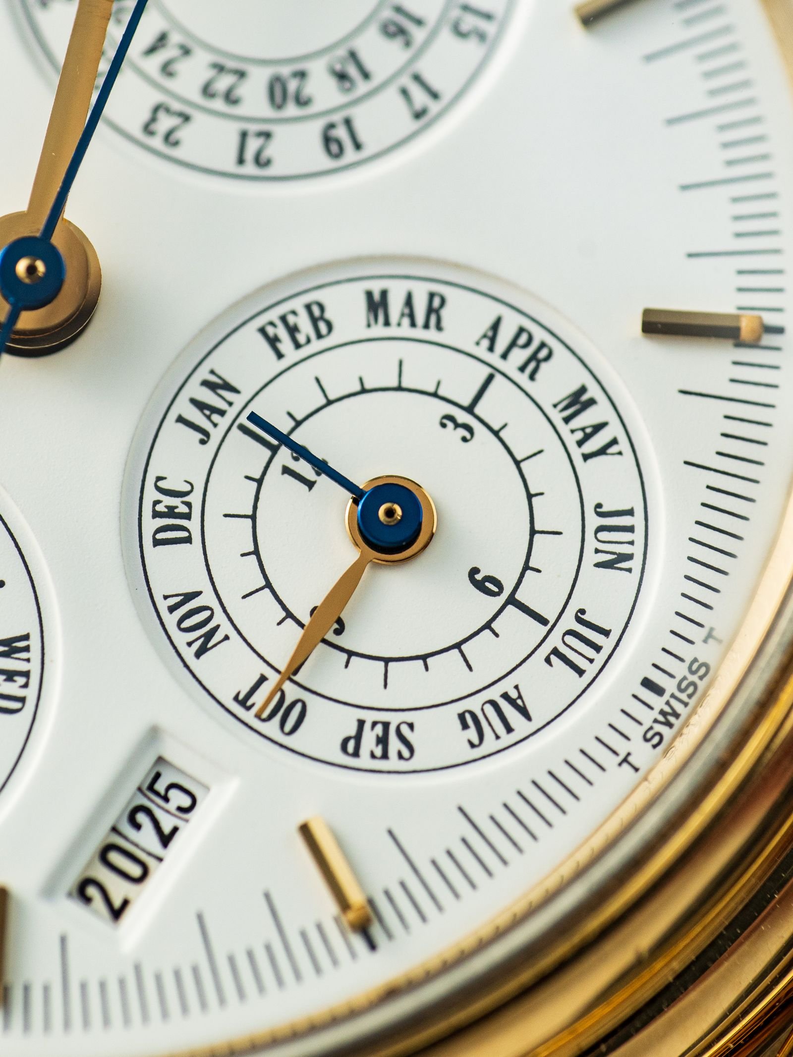 Detailed Swiss mechanical watch dial representing precision certification
