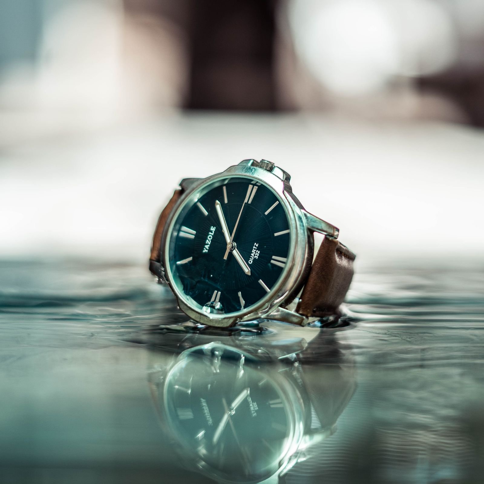 Blue-dial wristwatch photographed for a detailed pre-owned authentication record