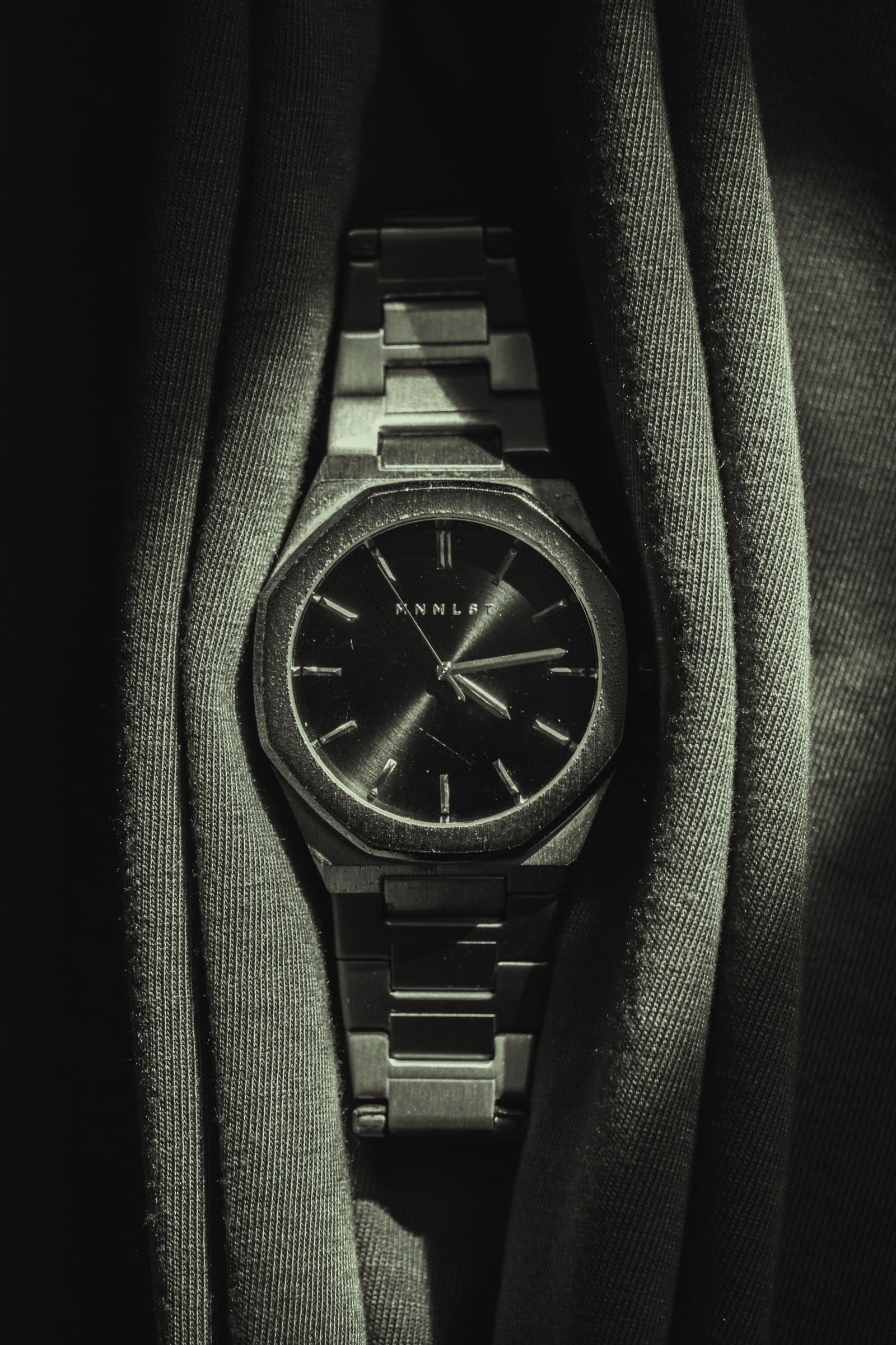 Automatic wristwatch examined before testing a clicking sound while winding