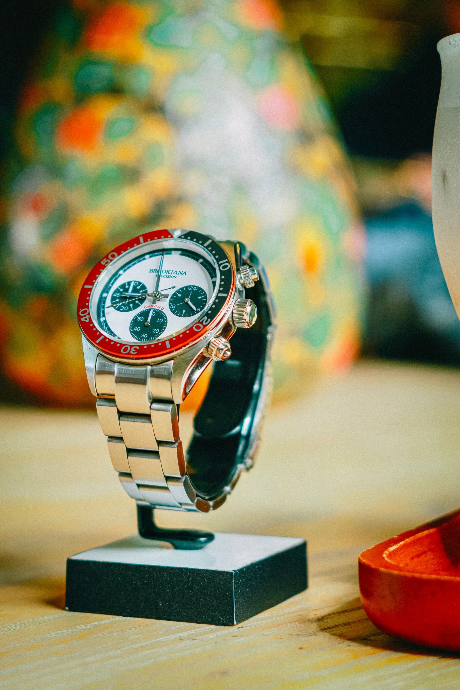 Stainless steel chronograph illustrating the subdials and date powered by the MT5813 calibre